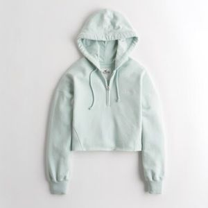 Hollister Blue/Mint Cropped hoodie